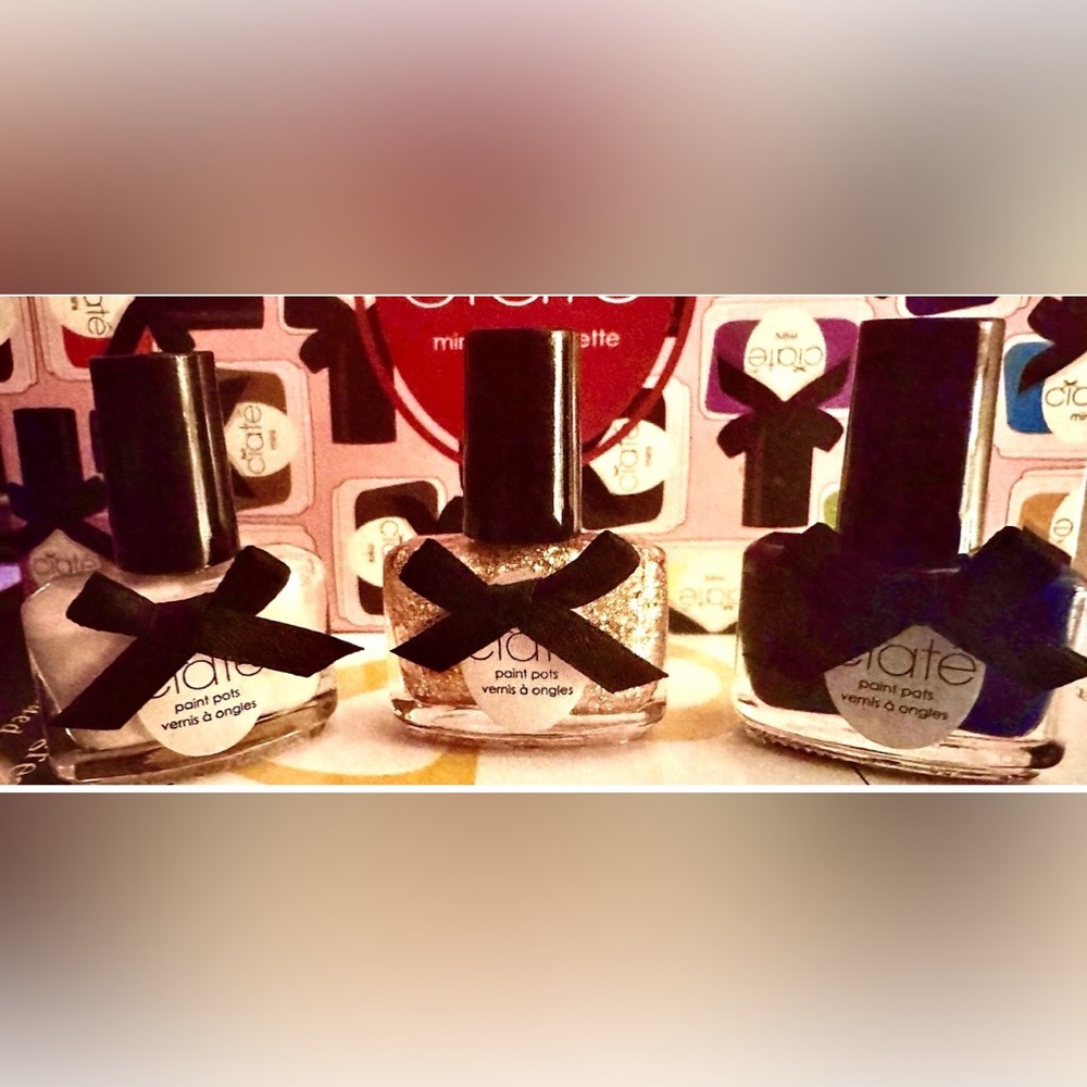💅CIATE💅 3~MINI BOW BOTTLES: AMAZING GRACIE ANTIQUE BROOCH POWER DRESSING POLISH